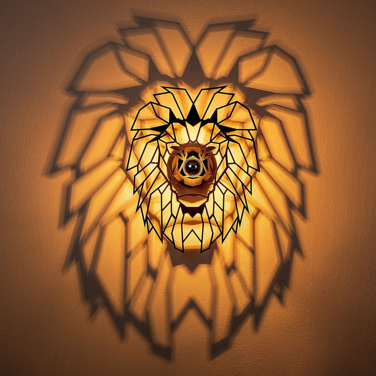 Applique murale W-056 en bois, noir, hauteur 49 cm