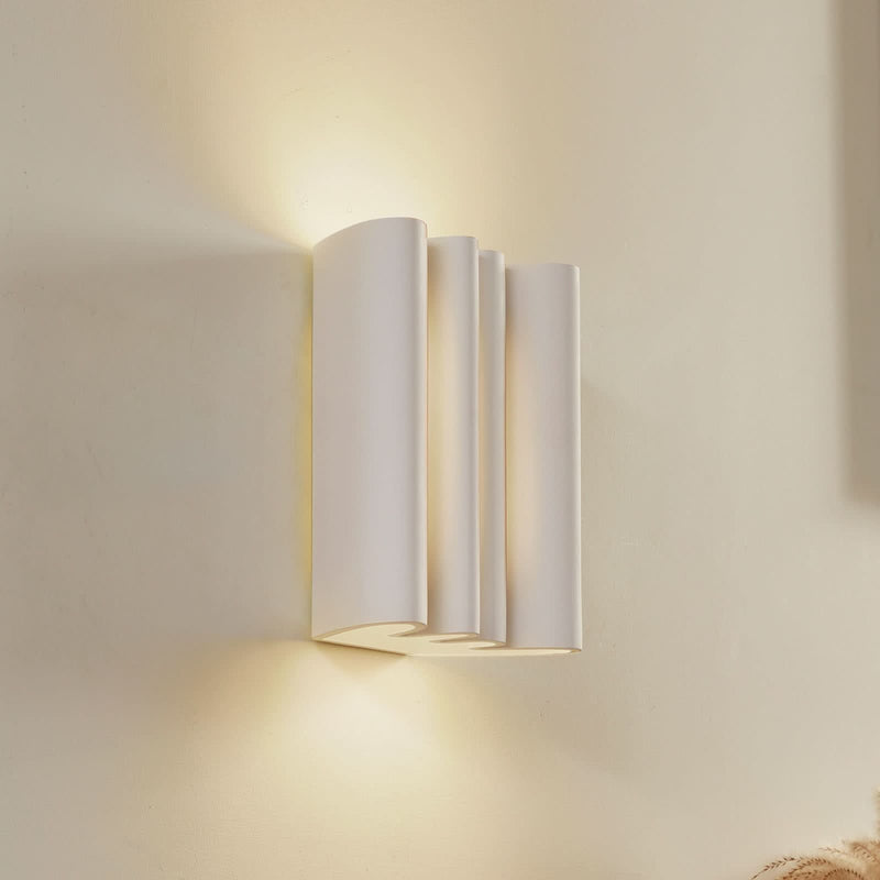 Applique murale Novali en plâtre, blanc, 2 lumières, hauteur 25,7 cm