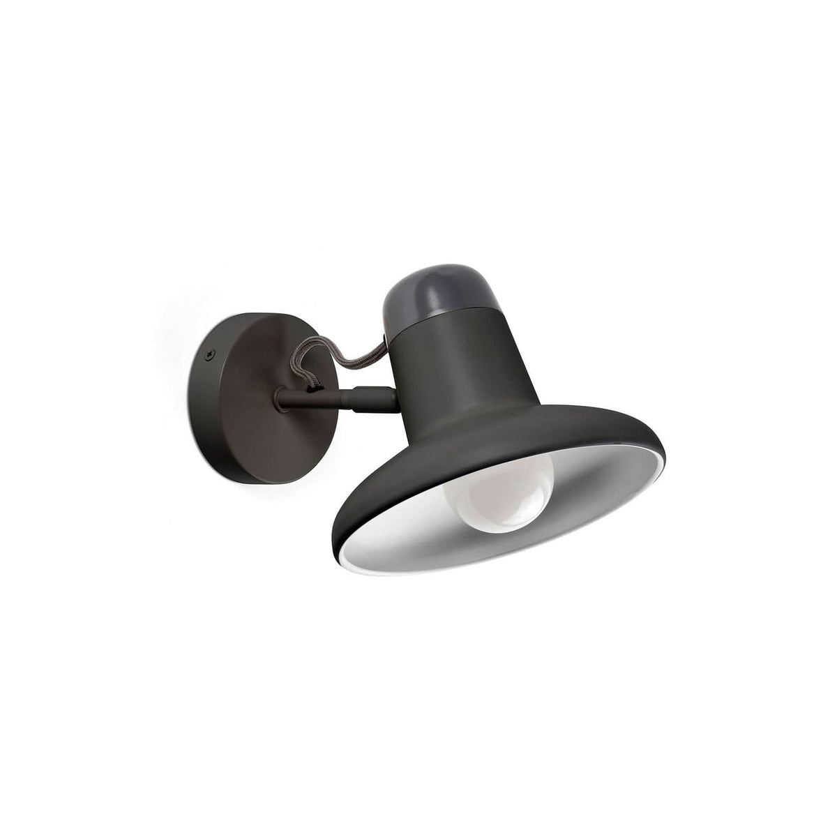 Applique murale Snap en acier, gris foncé, hauteur 14 cm