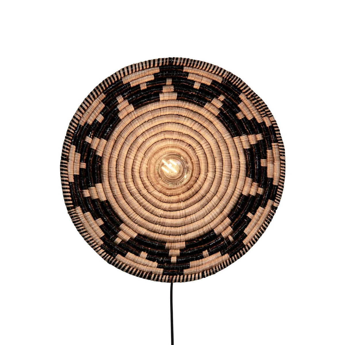 Applique murale Andros en métal, marron clair et noir, Ø 45 cm, 60 W