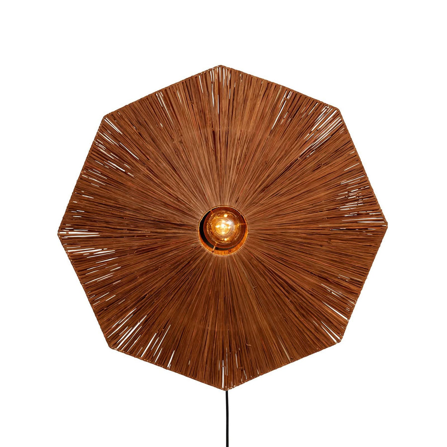 Applique murale Panama en bois, marron et noir, Ø 65 cm