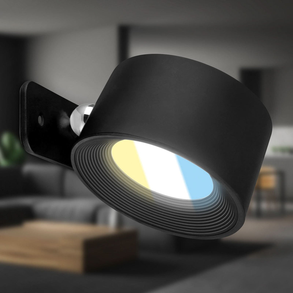Applique murale LED rechargeable Tari, noir, hauteur 4,5 cm