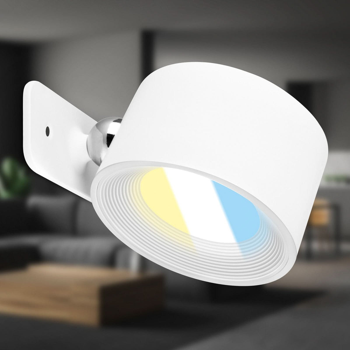 Applique murale LED rechargeable Tari, blanc, hauteur 4,5 cm