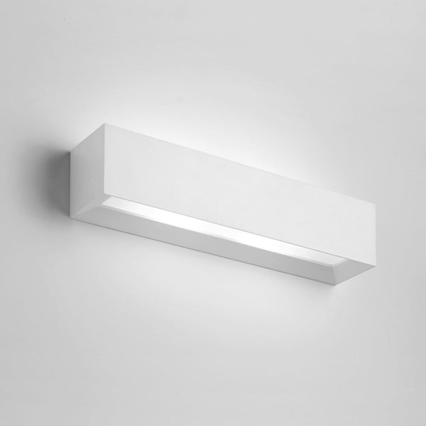 Applique murale Hermione en plâtre, blanc, 2 lumières, hauteur 7 cm