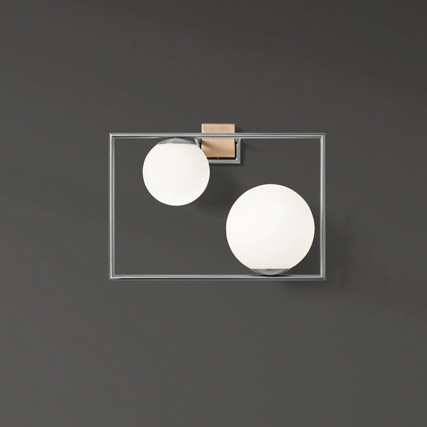 Applique murale Buble en verre, blanc, 2 lumières, hauteur 32,5 cm