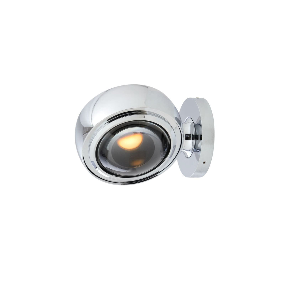 Applique murale LED Optic en verre, chromé brillant, Ø 12 cm