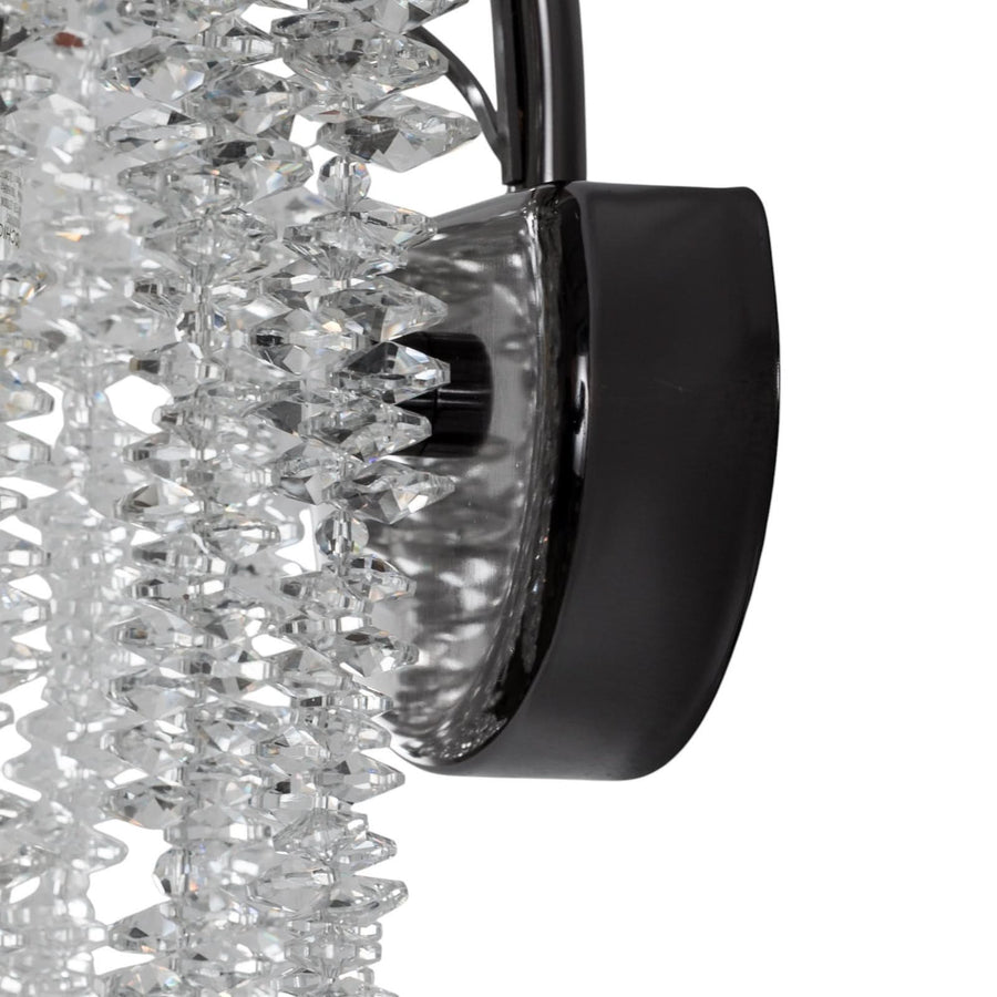 Applique murale Grape en cristal, transparent et noir dichroïque, 2 lumières, hauteur 42 cm