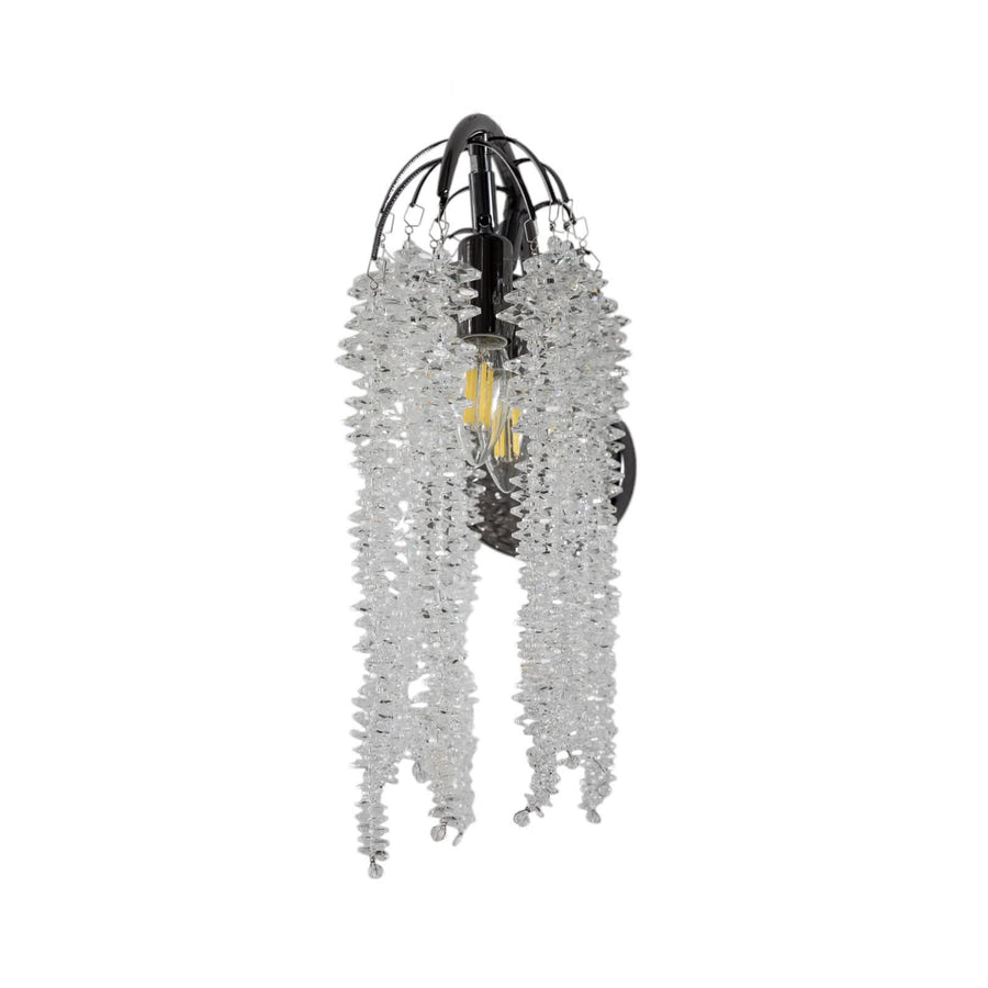 Applique murale Grape en cristal, transparent et noir dichroïque, 2 lumières, hauteur 42 cm