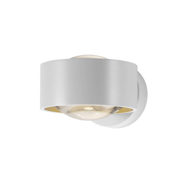 Applique murale LED Clippo Optic en aluminium, blanc et doré, 2 lumières, Ø 12 cm