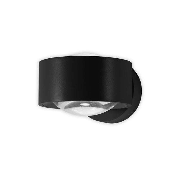 Applique murale LED Clippo Optic en aluminium, noir, 2 lumières, Ø 12 cm