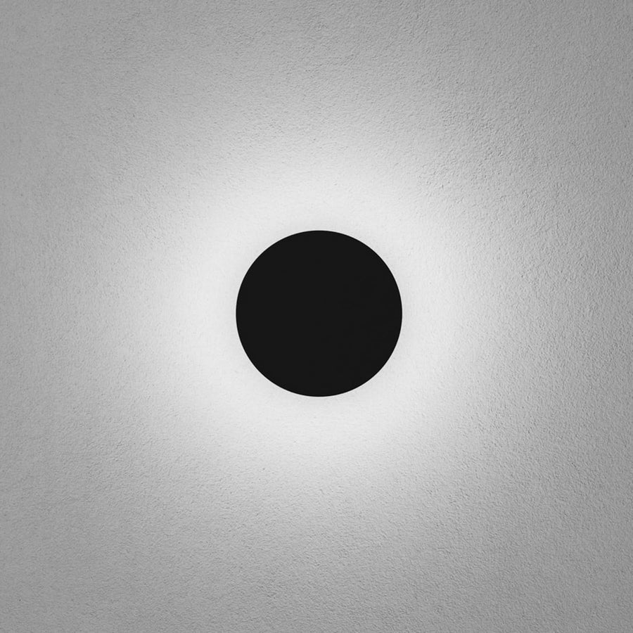 Applique murale LED DLS Orbit en aluminium, noir, Ø 12,5 cm