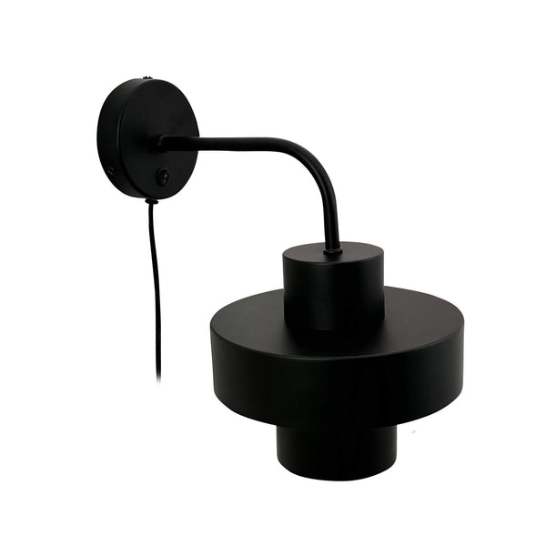 Applique murale Stoke en métal, noir brillant, Ø 20 cm