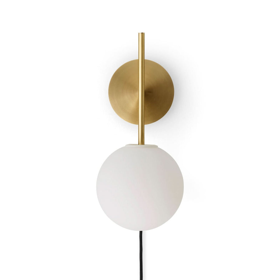 Applique murale TR Bulb Suspended en laiton, blanc, hauteur 45,5 cm