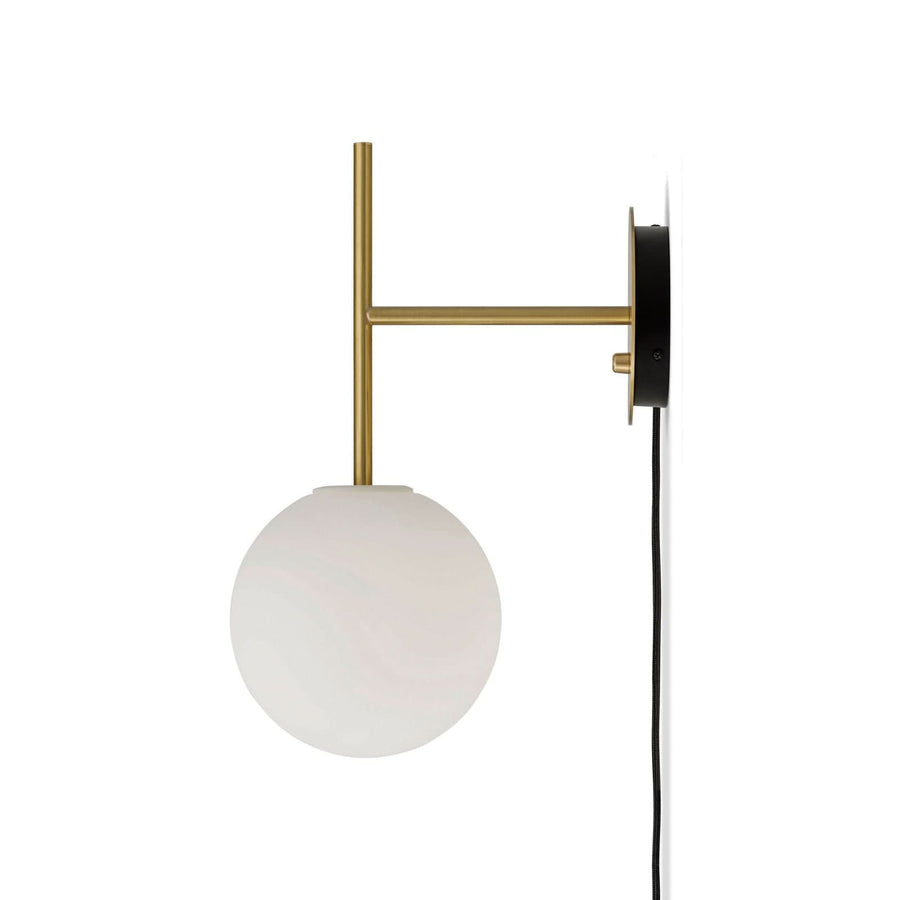 Applique murale TR Bulb Suspended en laiton, blanc, hauteur 45,5 cm