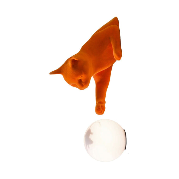 Applique murale Maoo en verre, orange et blanc satiné, Ø 12 cm