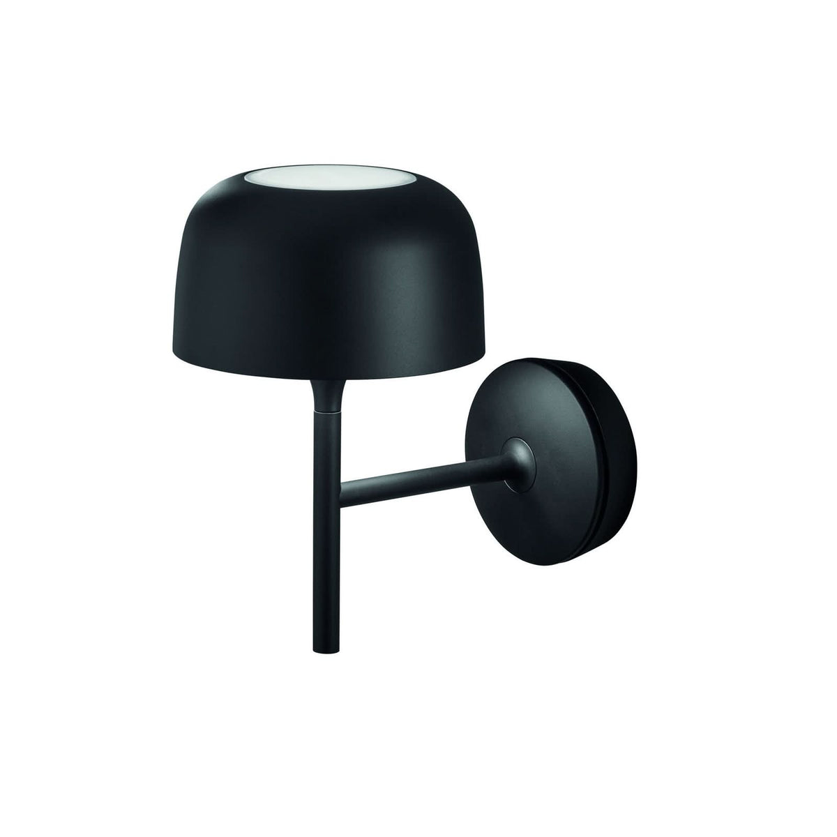 Applique murale LED Bol en laiton, noir mat, hauteur 27 cm