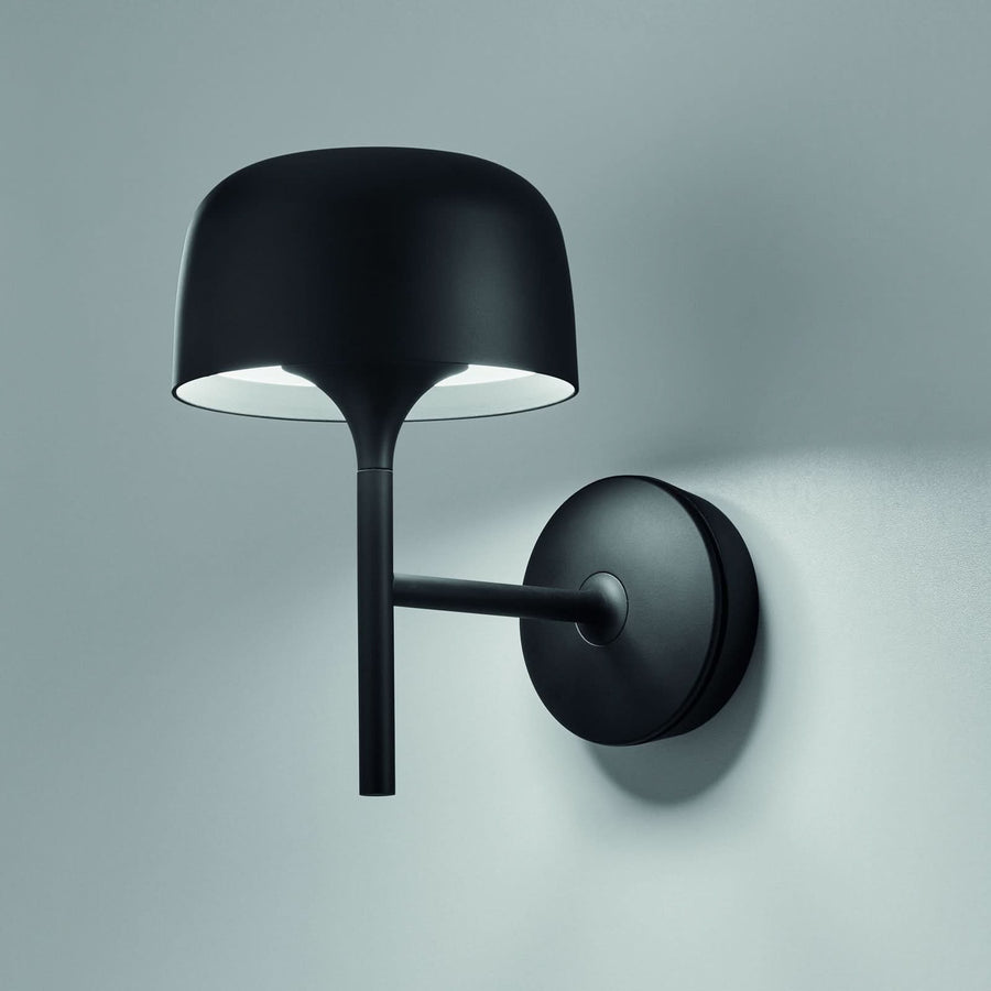 Applique murale LED Bol en laiton, noir mat, hauteur 27 cm