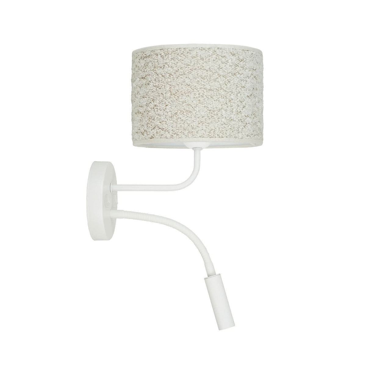 Applique murale Roller en tissu, crème structuré et blanc, 2 lumières, Ø 20 cm