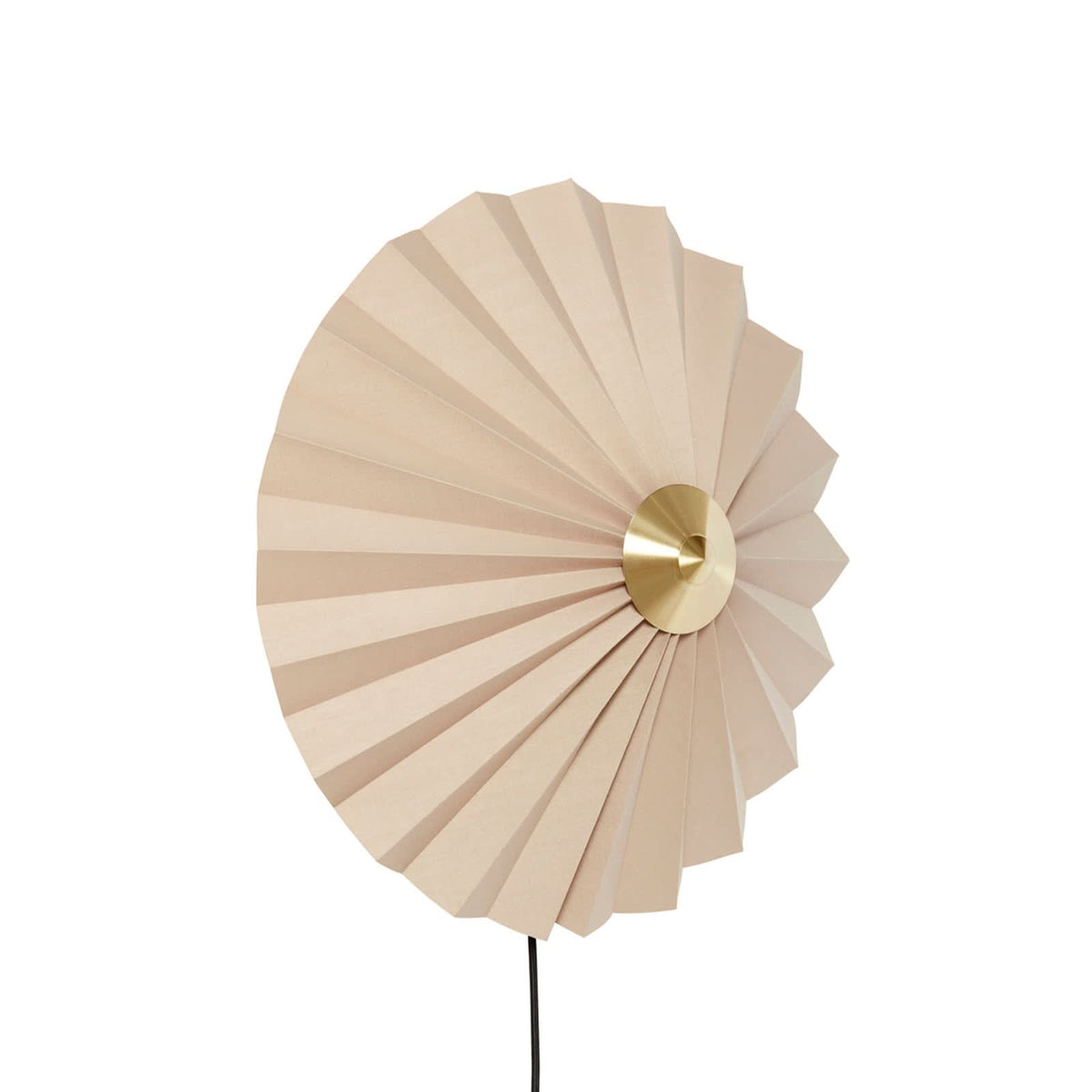 Applique murale Pliss en coton, beige, Ø 48 cm