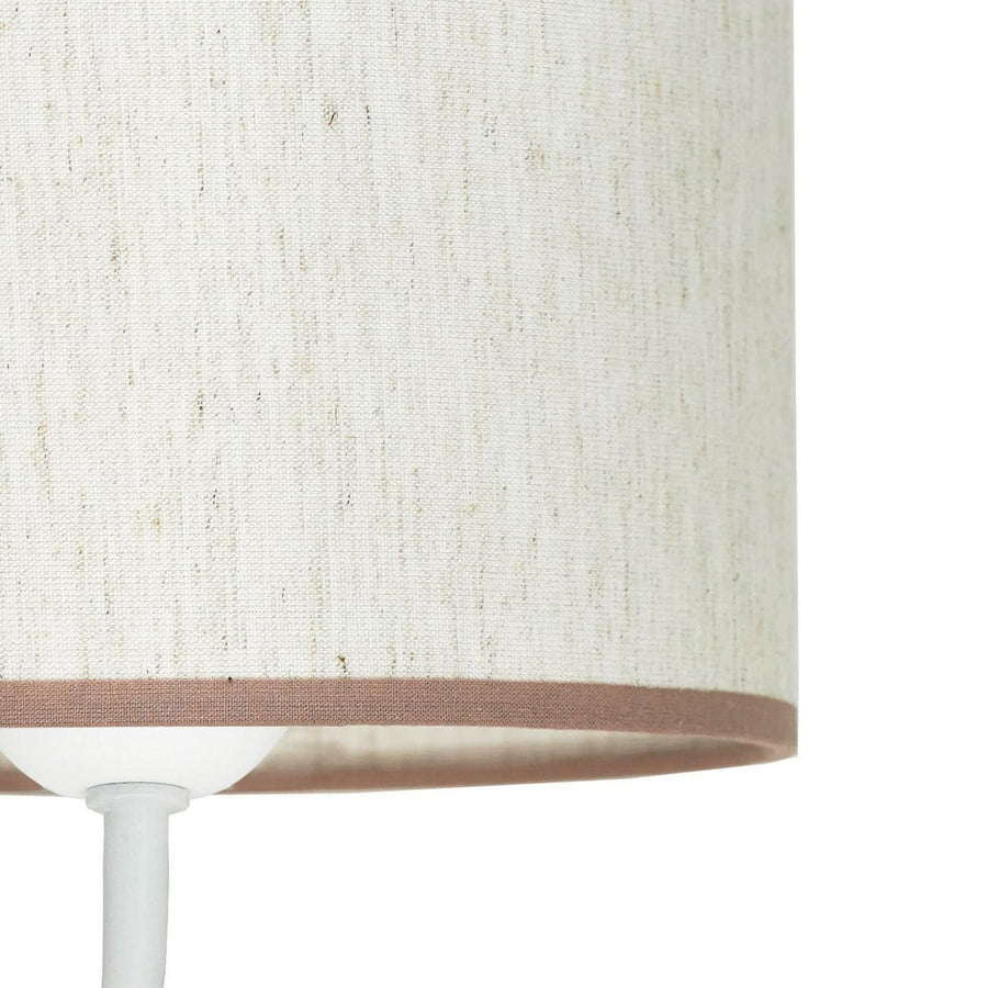 Applique murale Roller en coton, blanc et crème, 2 lumières, hauteur 30 cm