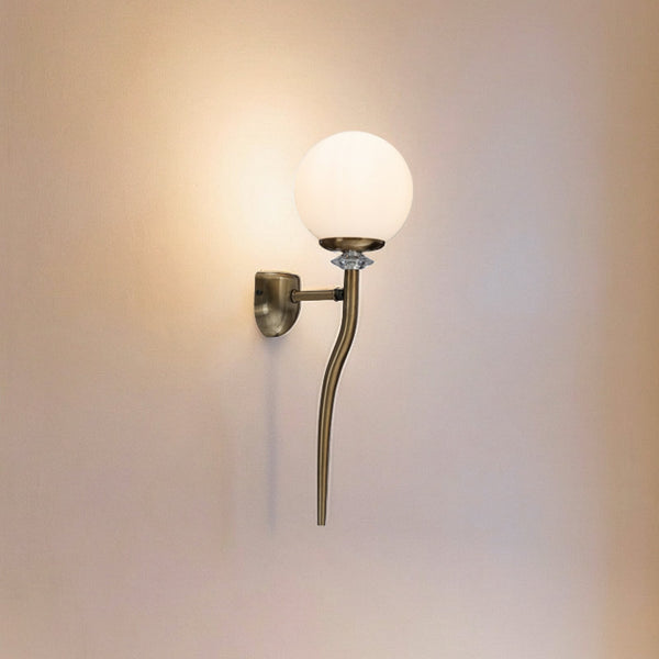 Applique murale Glory en métal, laiton brossé, Ø 13 cm