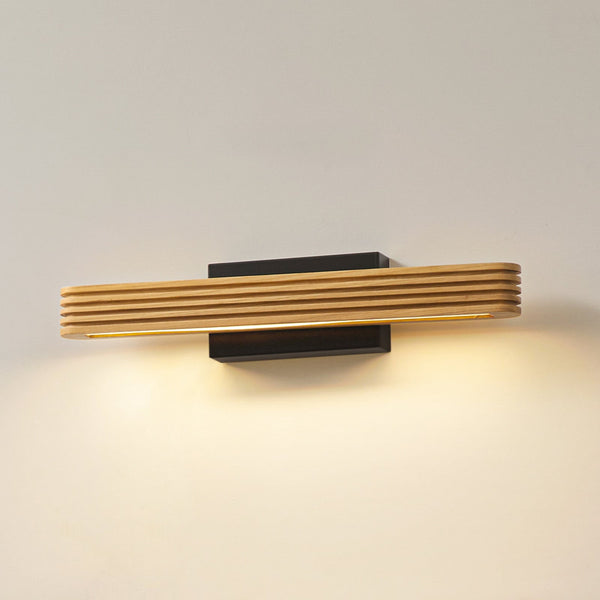 Applique murale LED Lieske en bois, hauteur 8 cm
