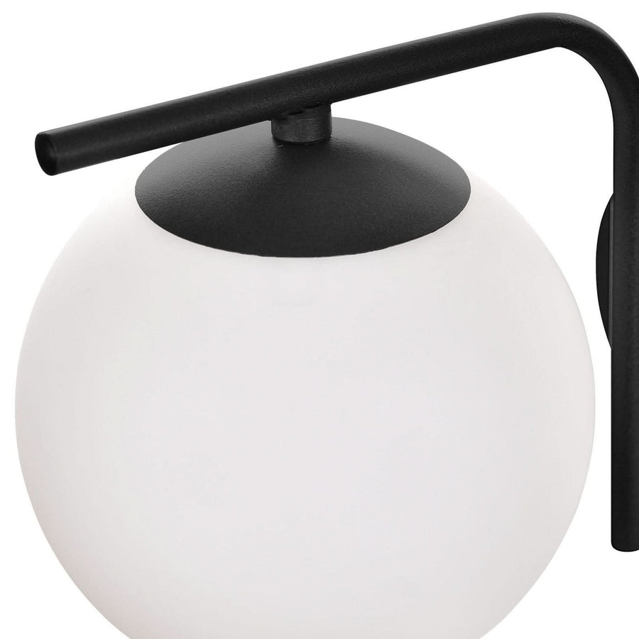 Applique murale Aurora en verre, noir et blanc, hauteur 17 cm