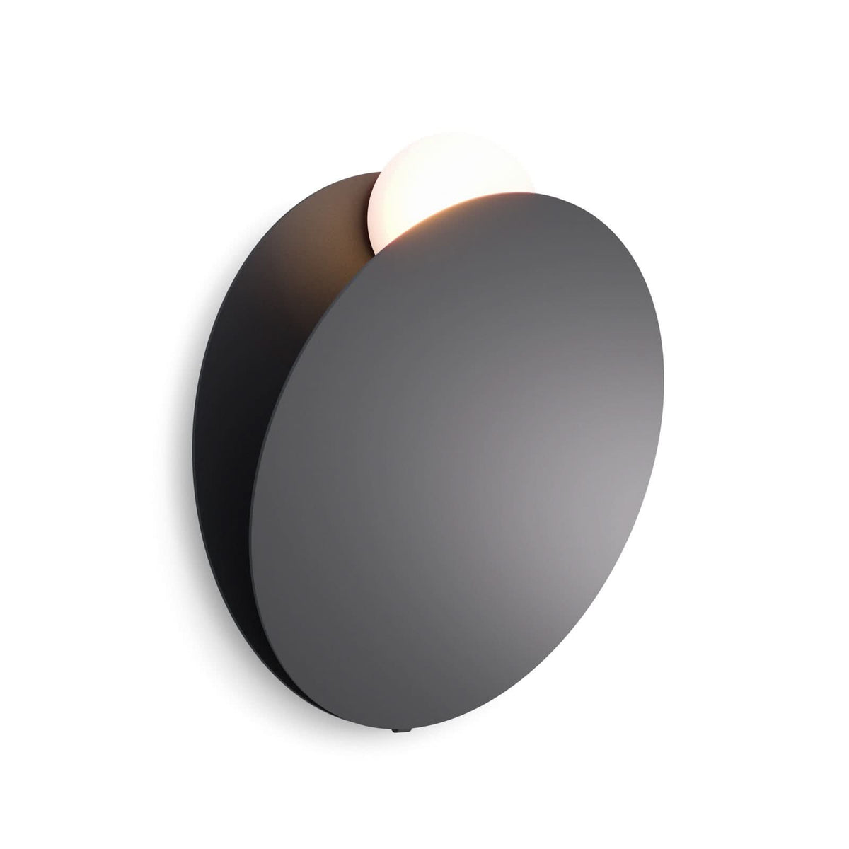 Applique murale LED Akoya en verre, anthracite, Ø 30 cm