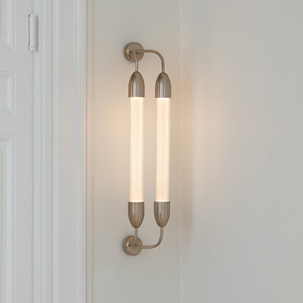 Applique murale Lemon Squeeze en verre, laiton et blanc, 2 lumières, 15 W, longueur 77 cm