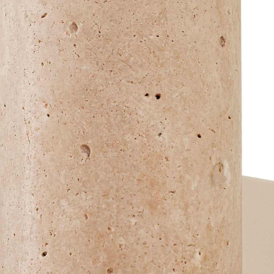 Applique murale Tavira en pierre, beige, 2 lumières, hauteur 23 cm