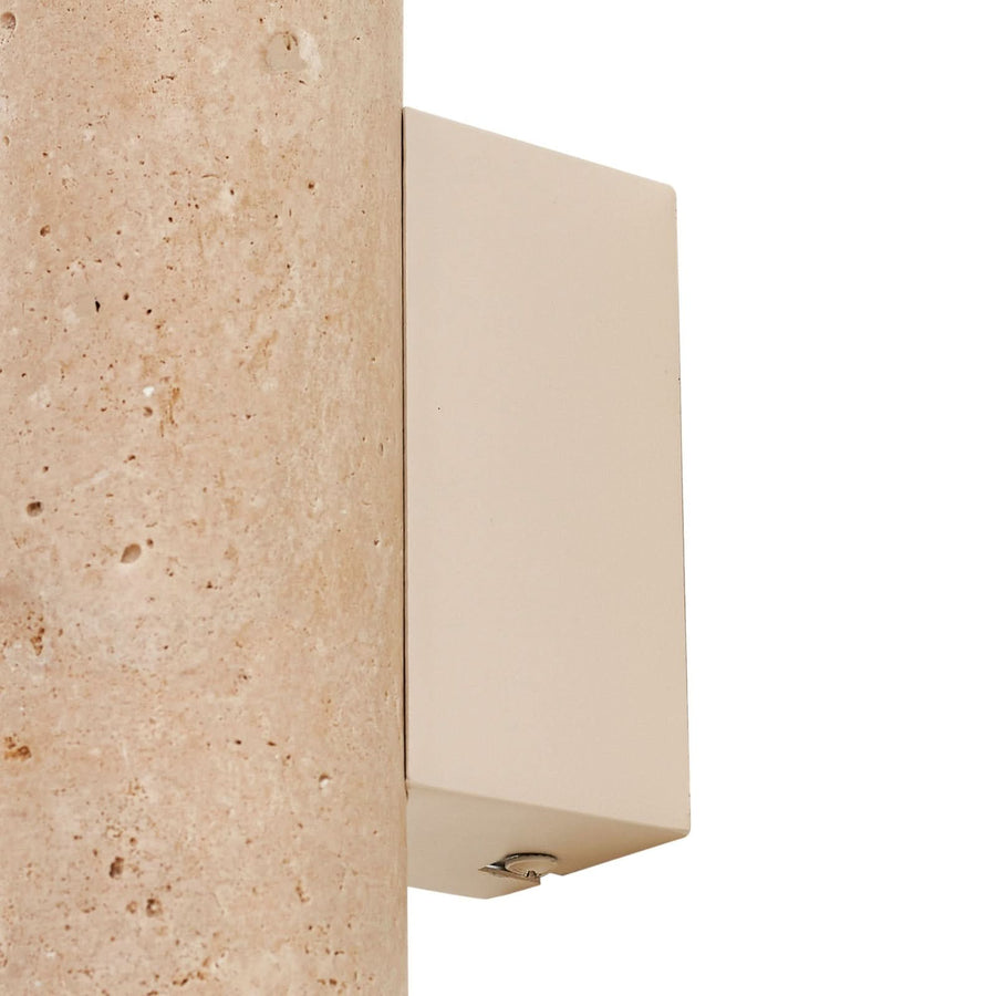 Applique murale Tavira en pierre, beige, 2 lumières, hauteur 23 cm