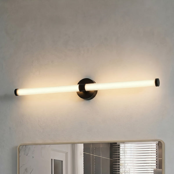 Applique murale LED Melisa en verre, noir, hauteur 9,4 cm, IP44