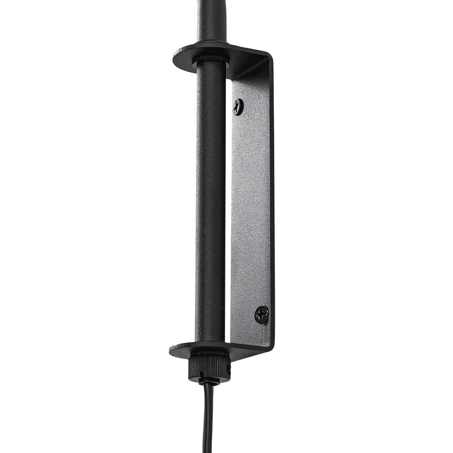 Applique murale Davella en bambou, bois et noir, hauteur 28 cm