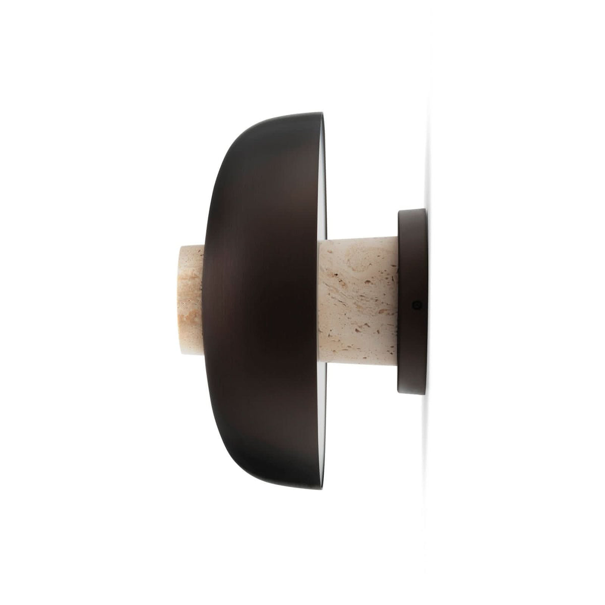 Applique murale LED Reverse en pierre, bronze et beige, Ø 24,3 cm