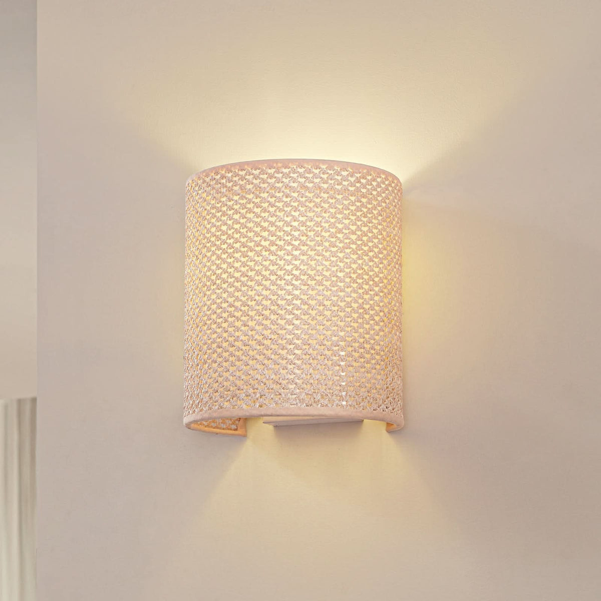 Applique murale Soula en tissu, beige, hauteur 20 cm