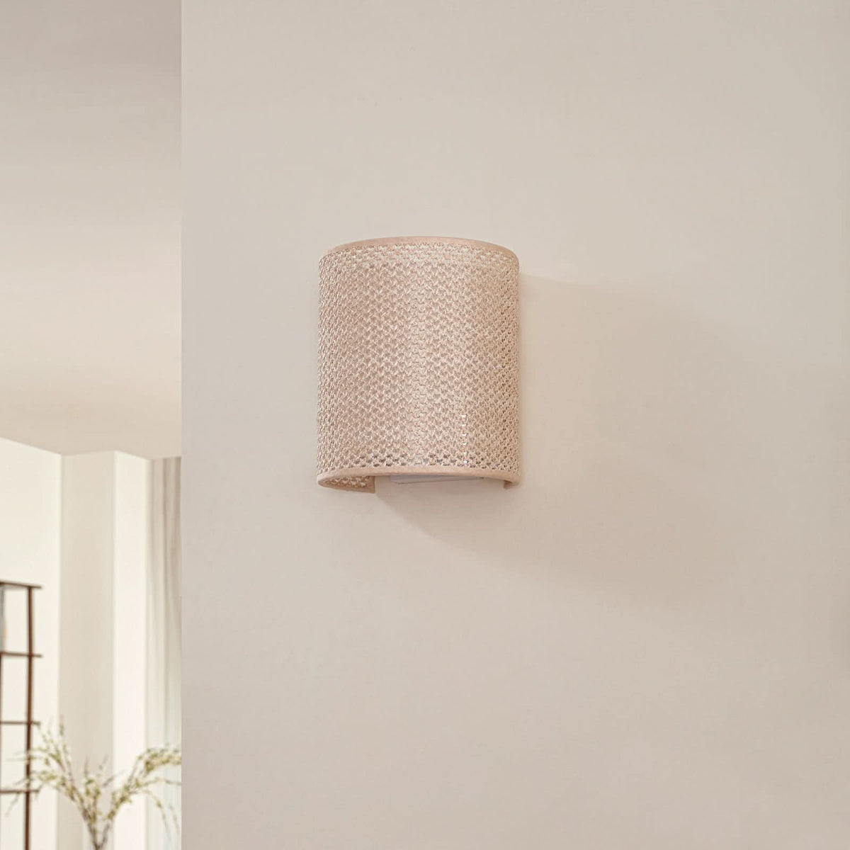 Applique murale Soula en tissu, beige, hauteur 20 cm