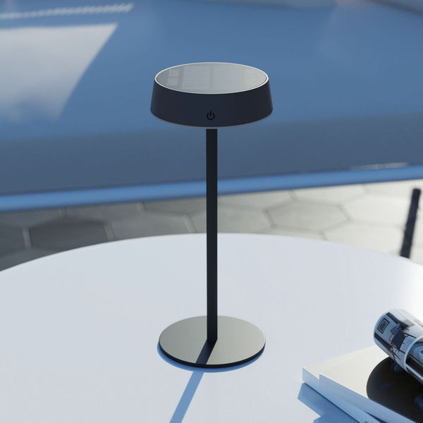 Lampe à poser d'extérieur LED rechargeable Parma en aluminium, noir, Ø 13 cm, IP54