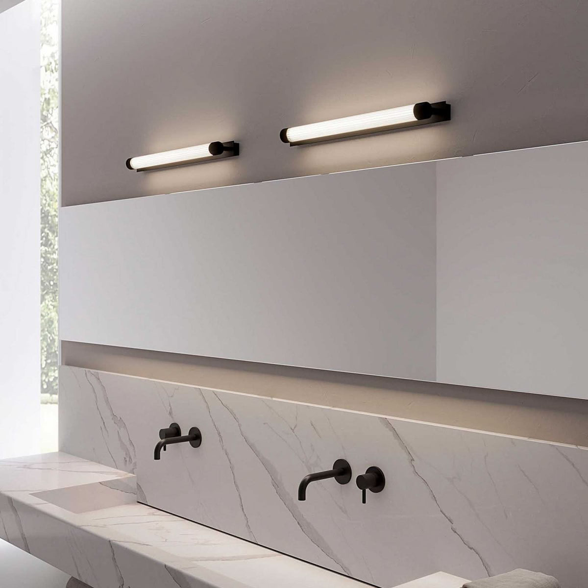 Applique murale LED Charmer en verre, noir, IP44