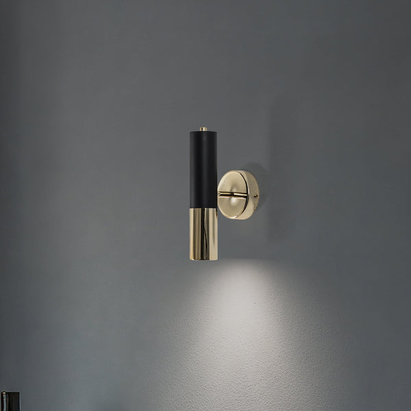 Applique murale Orino en métal, doré et noir, hauteur 25 cm