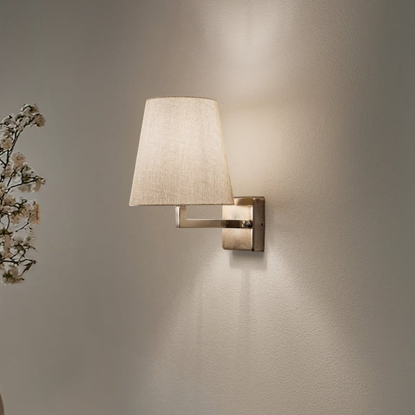 Applique murale Profil en tissu, doré et crème, Ø 18 cm