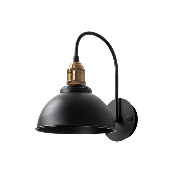 Applique murale Saglam en métal, noir et doré, Ø 21 cm