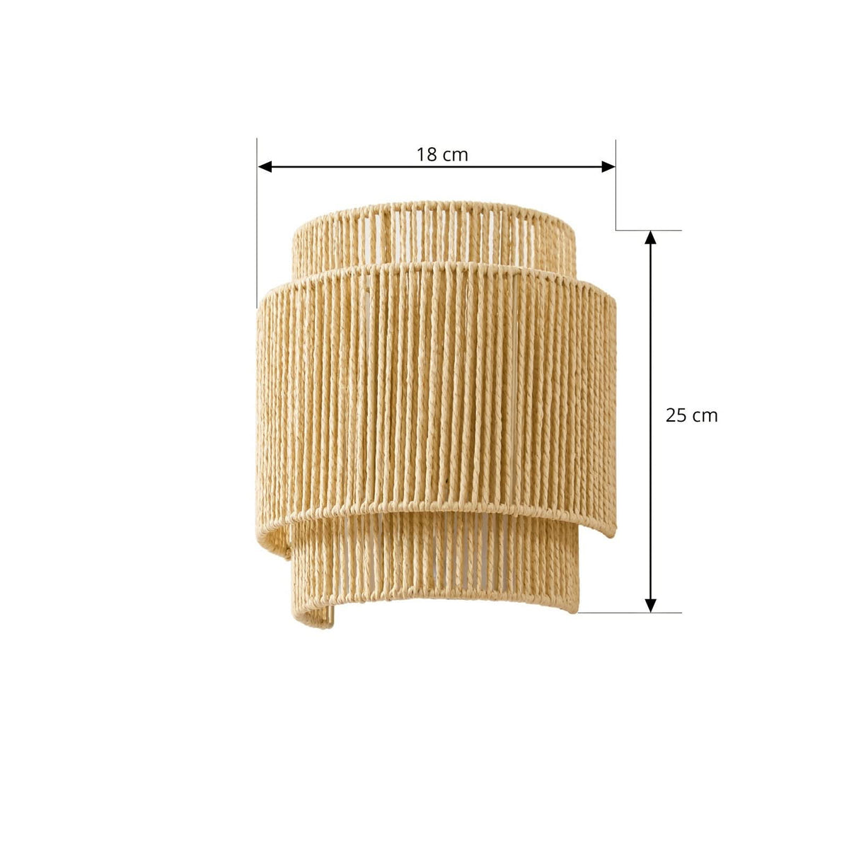 Applique murale Anuva en papier, beige, hauteur 25 cm