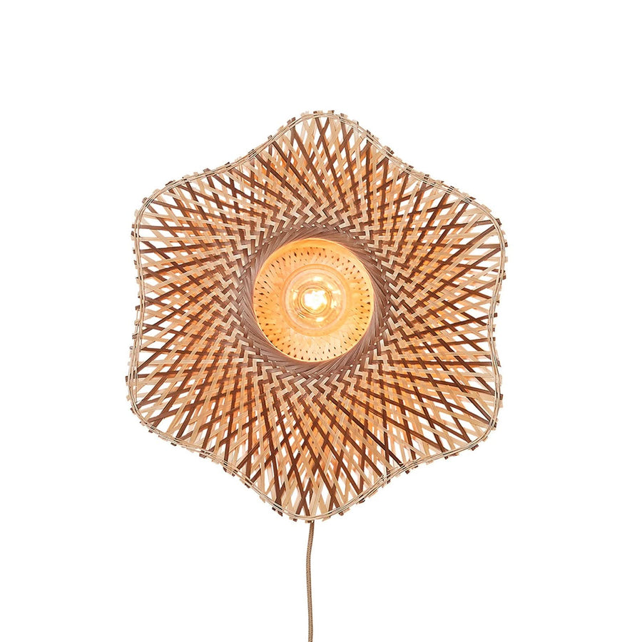 Applique murale Madura en bambou, bois et marron, Ø 44 cm
