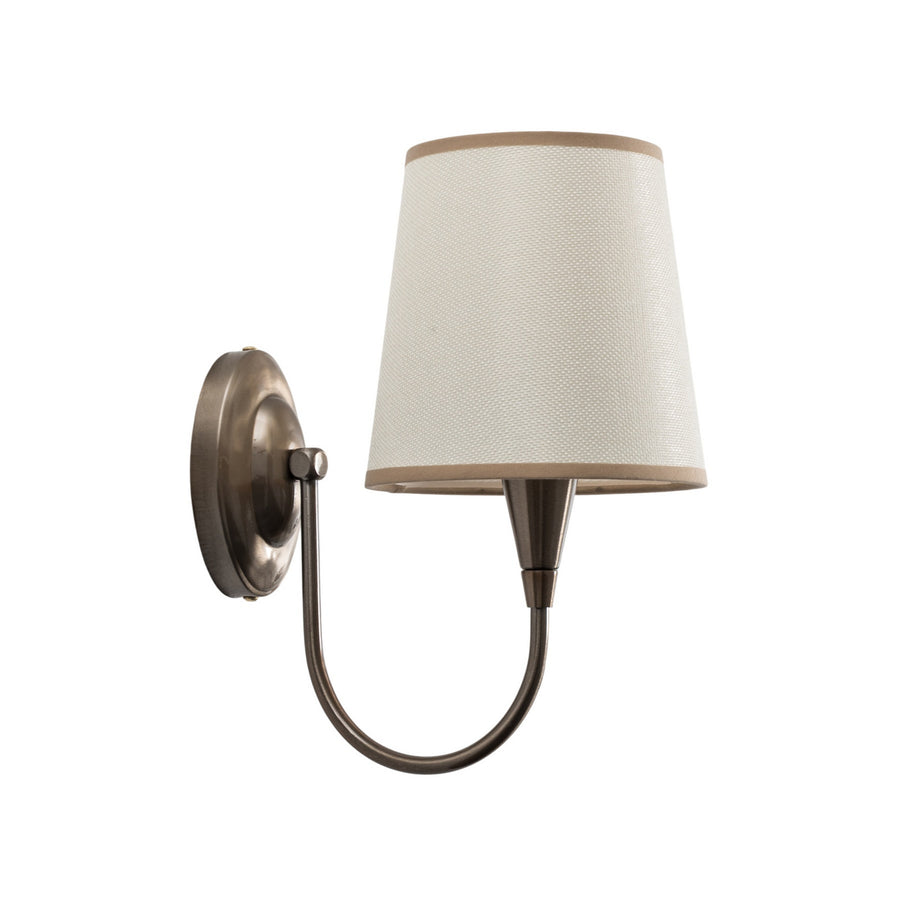 Applique murale Pardo en tissu, laiton et crème, hauteur 31 cm