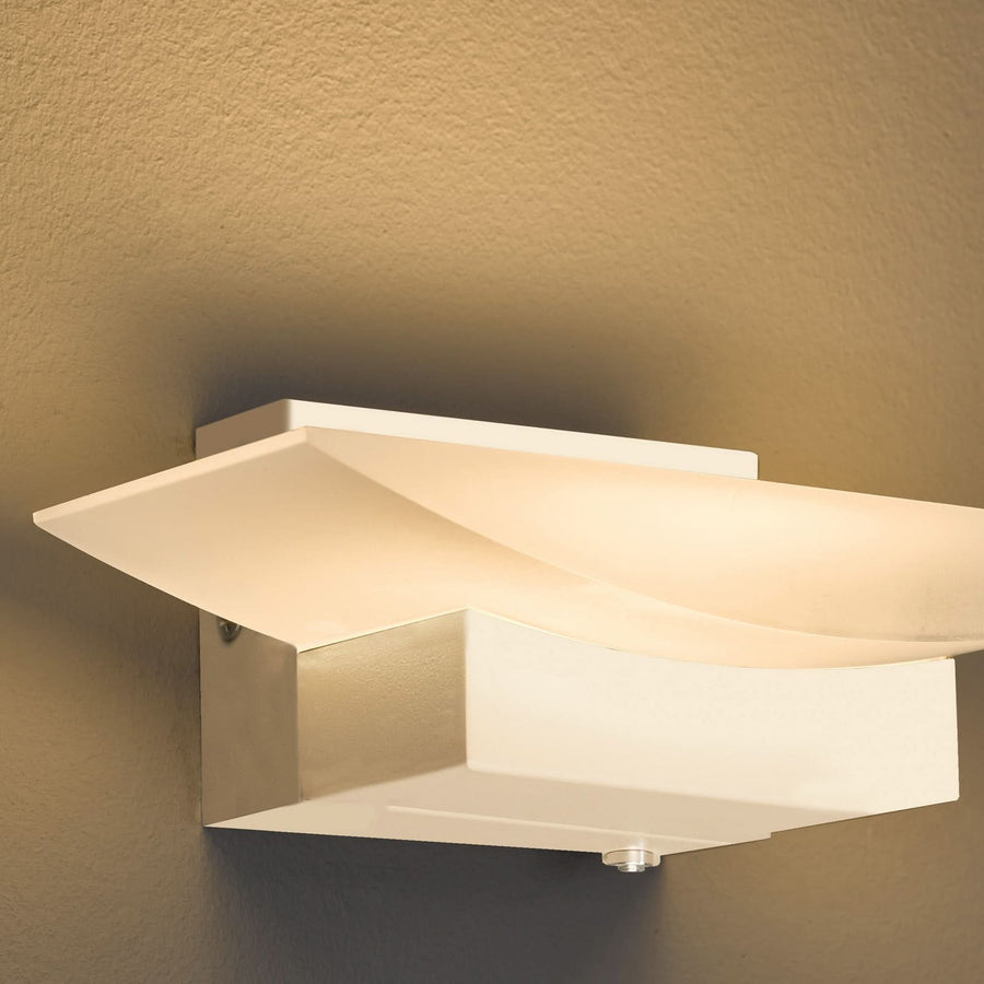 Applique murale LED Bowl TW en métal, sable et blanc, hauteur 6 cm