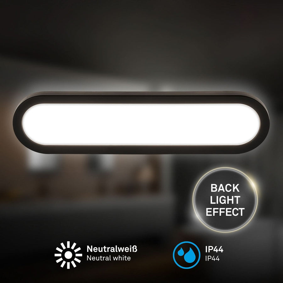 Applique murale LED Pil, noir, hauteur 9 cm, IP44