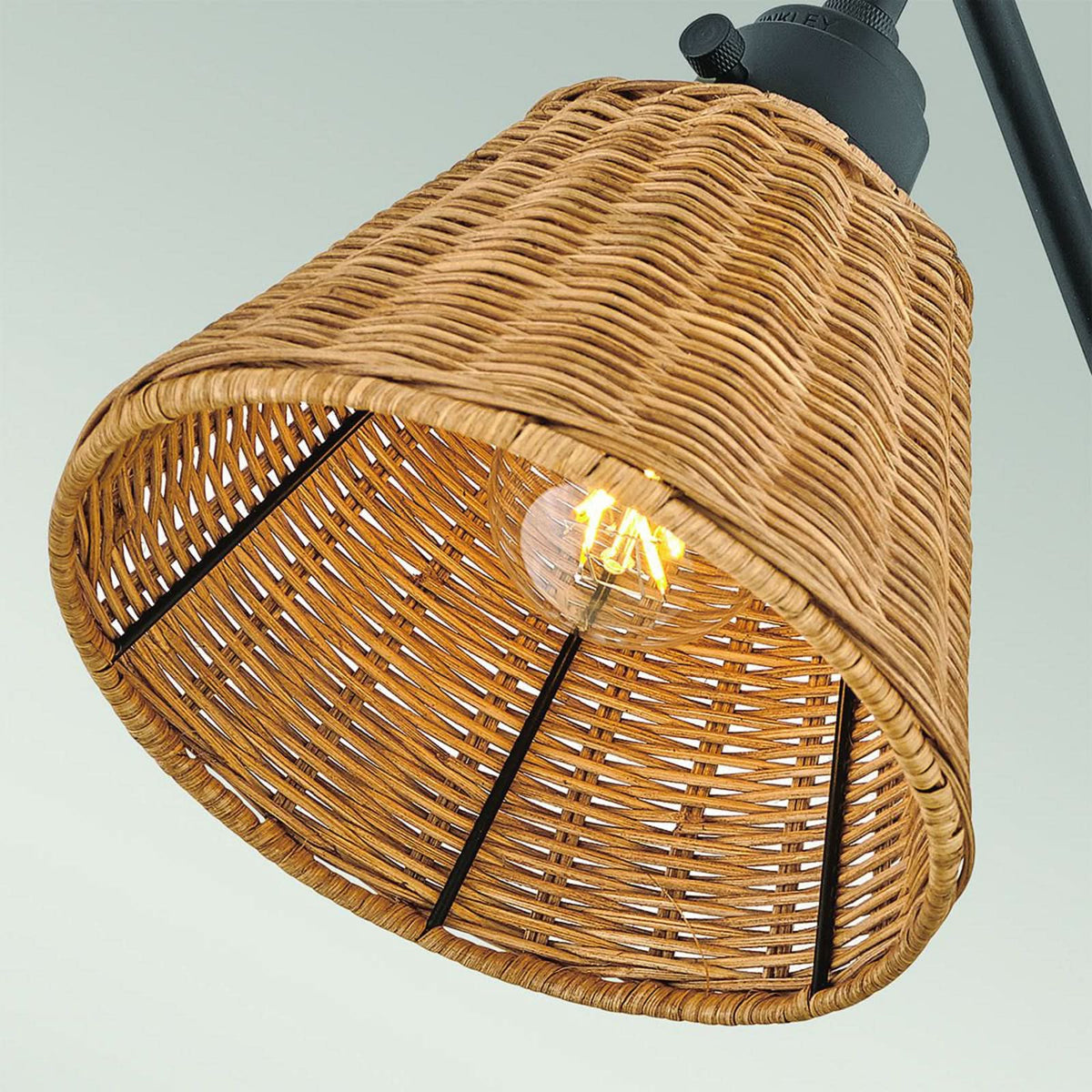 Applique murale Arti en rotin, marron clair et marron clair, hauteur 24,2 cm, 60 W, largeur 19,4 cm, modèle 2