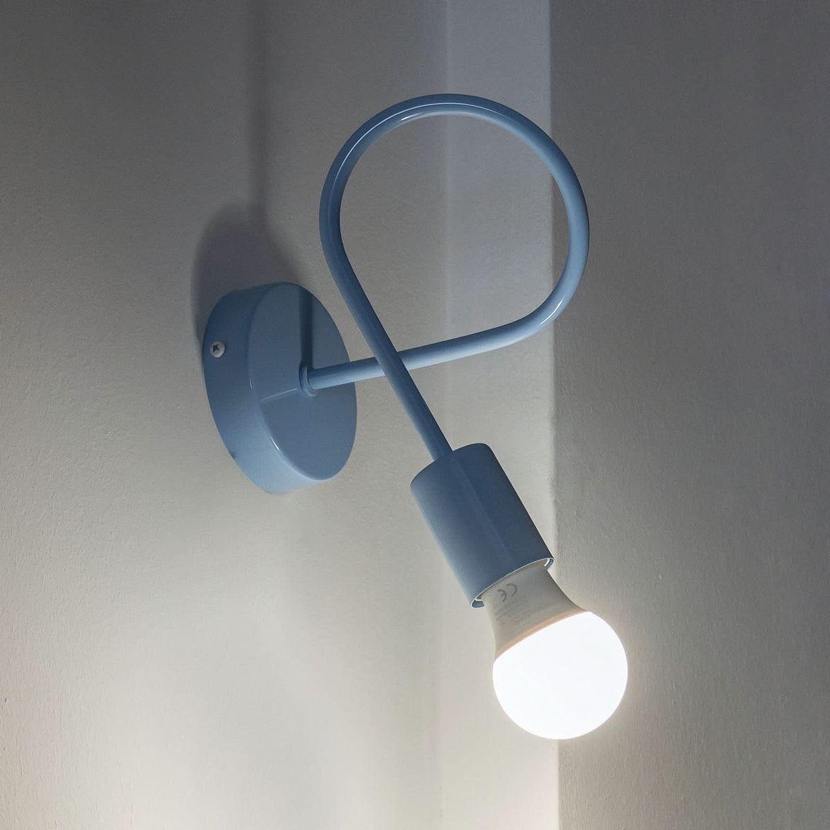 Applique murale Oxford en métal, bleu clair