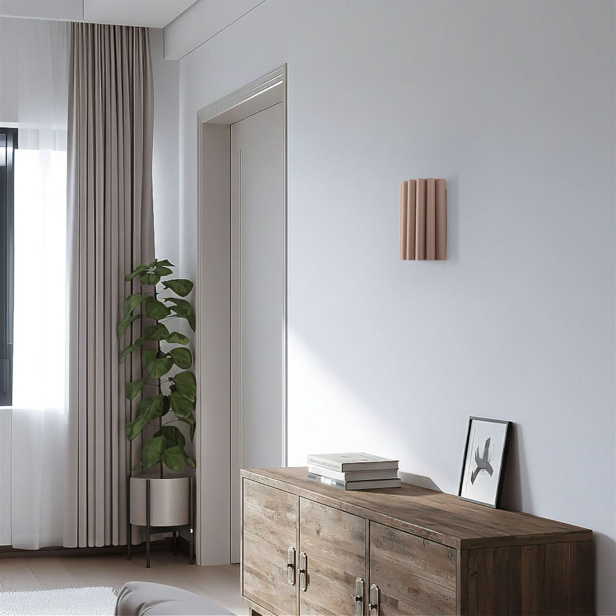 Applique murale Aria, marron clair, hauteur 30 cm