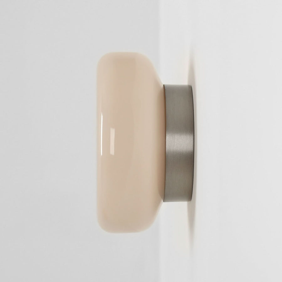 Applique murale BonBon en verre, beige, Ø 16 cm